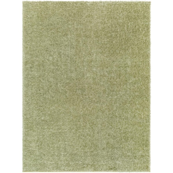 Livabliss Cloudy Shag Green 7 ft. x 9 ft. Solid Indoor Area Rug
