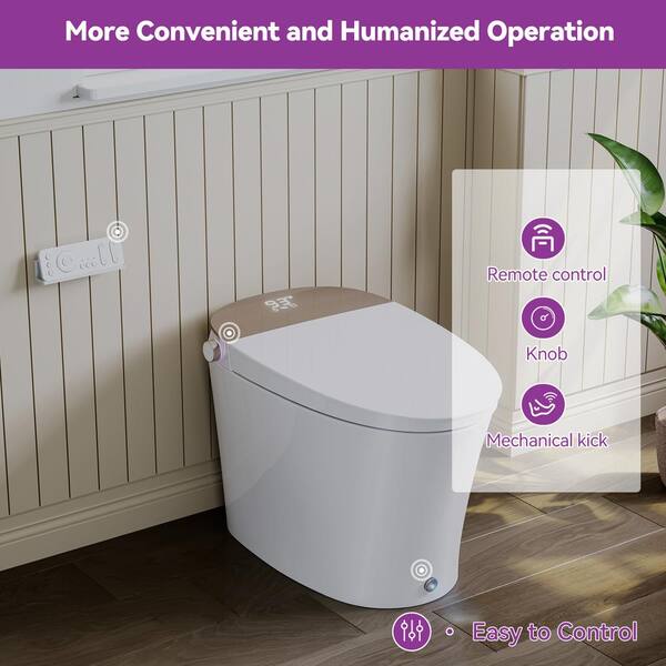 HOROW Elongated Smart Bidet Toilet with Rose Gold Backlid - Model HR-Y9