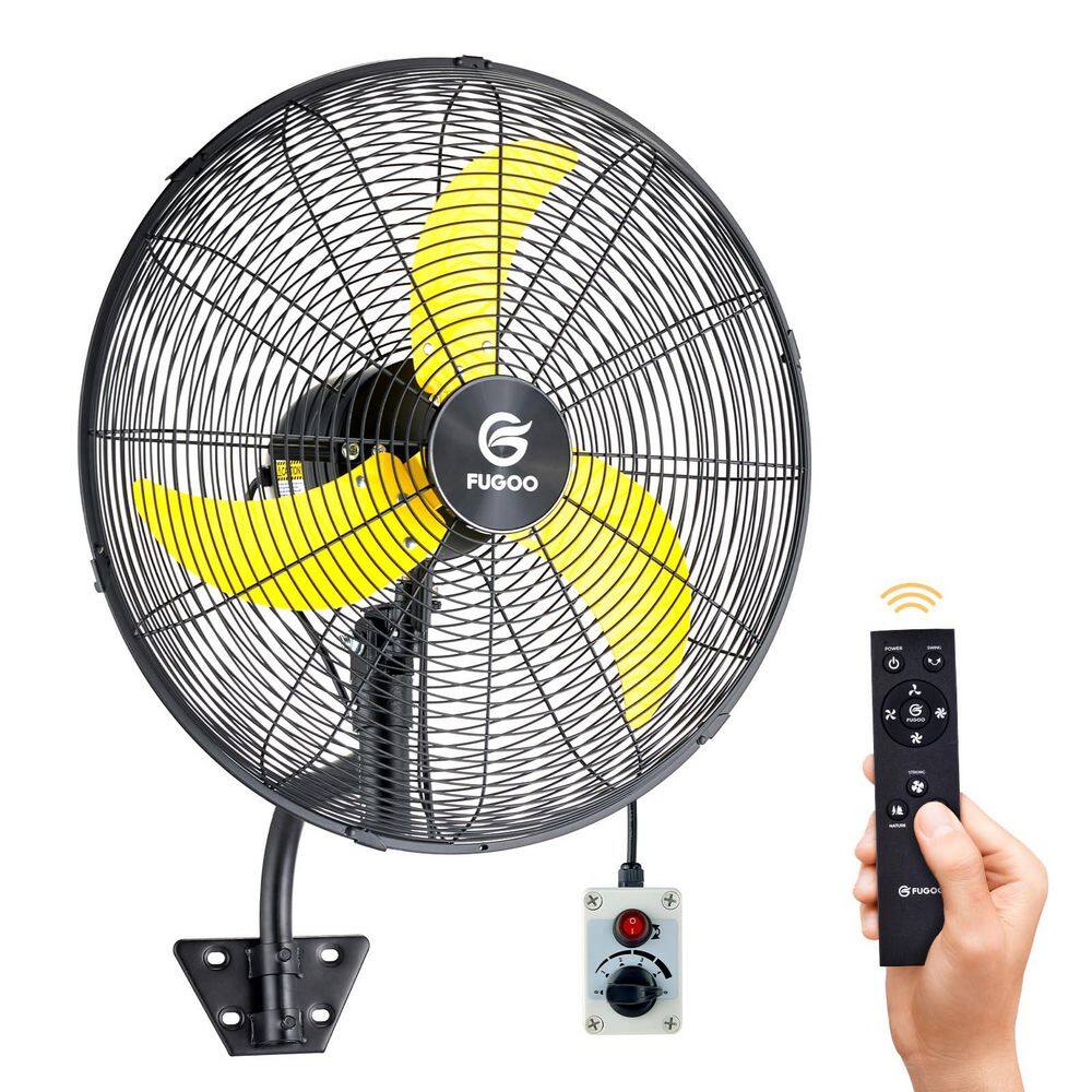 24 in. Oscillating Wall Mounted Fan in Black with Yellow Blades, All Sealed Brushless DC Motor, Waterproof, Remote price history on PriceWatchPro