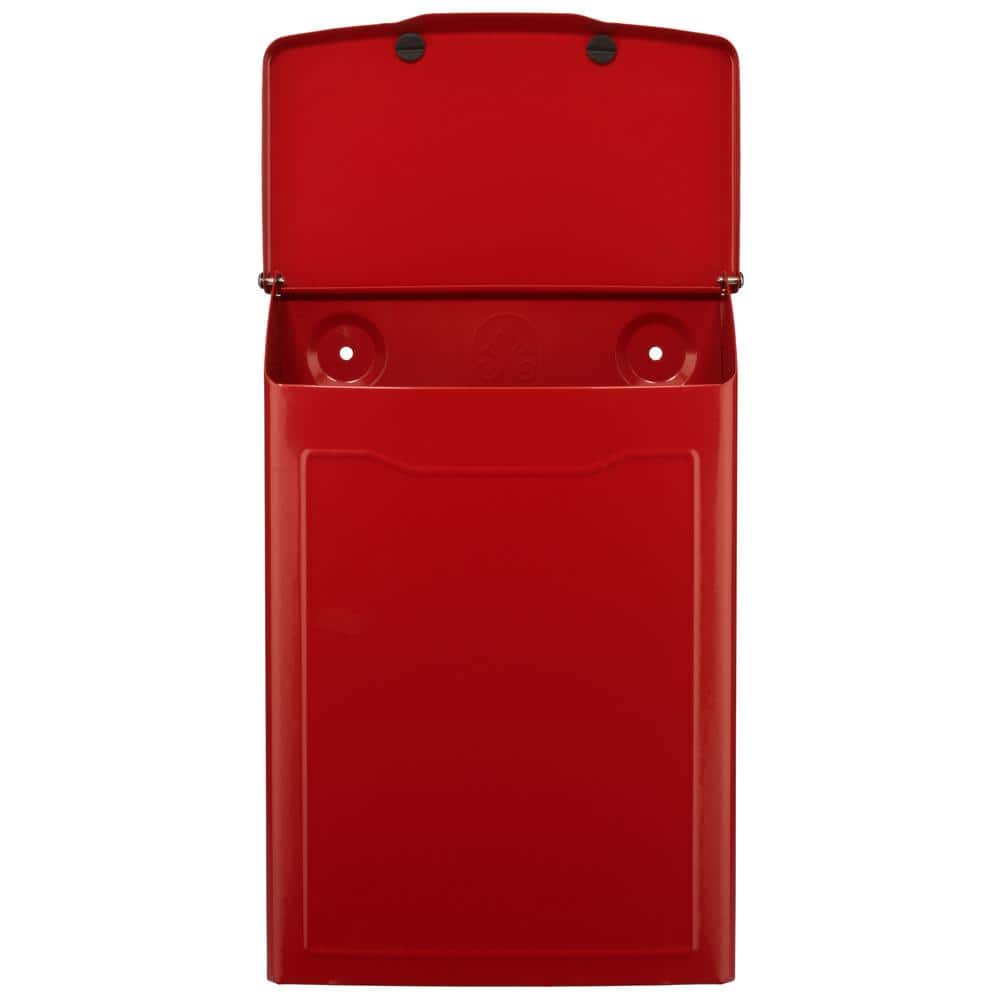 Small Red Steel Modern Wall Mount Mailbox