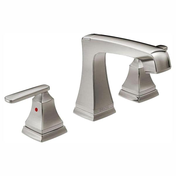 Delta Ashlyn 8 in. Widespread 2-Handle Bathroom Faucet with Metal Drain Assembly in Stainless