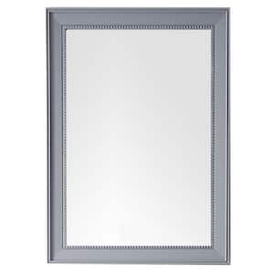 Bristol 29 in. W x 40 in. H Small Framed Rectangular Wall Mount Bathroom Vanity Mirror in Silver Gray