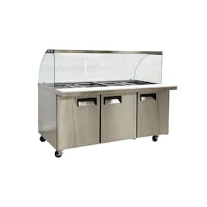 70.4 in. 20.6 cu. ft. Commercial Salad Bar Refrigerated Buffet Cold table ES71L in Stainless Steel