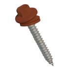 1-1/2 in. Wood Screw #10 Galvanized Hex-Head Roof Accessory in Red (250-Piece/Bag)