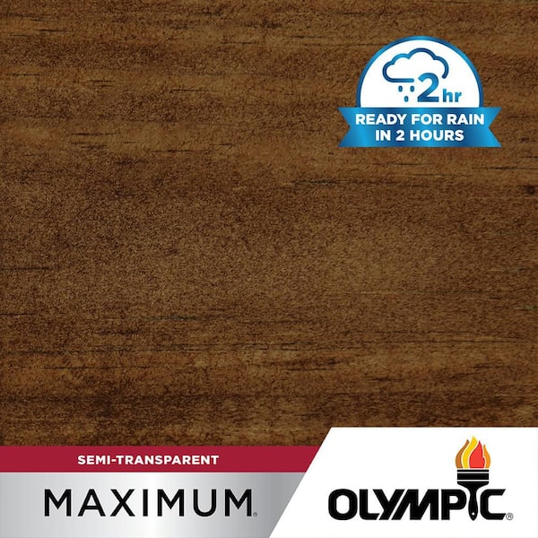 Olympic Maximum 1 gal.ST-2010 Dark Bark Semi-Transparent Exterior Stain and Sealer in One Low VOC