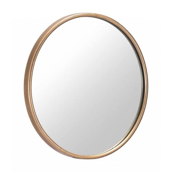 HomeRoots 16.1 in. x 16.1 in. Classic Irregular Framed Gold Vanity Mirror
