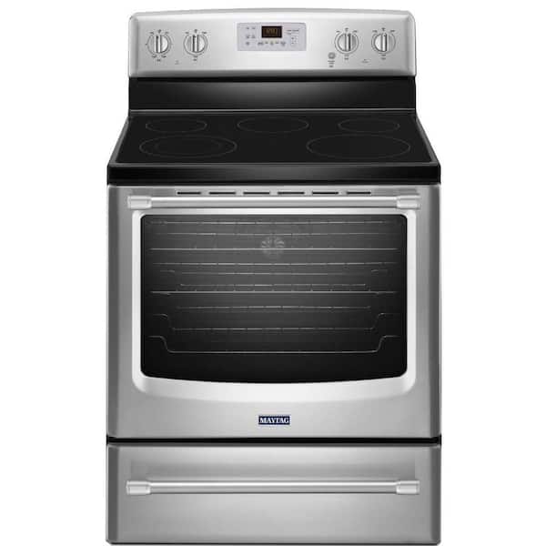 Maytag AquaLift 6.2 cu. ft. Electric Range with Self-Cleaning Convection Oven in Stainless Steel