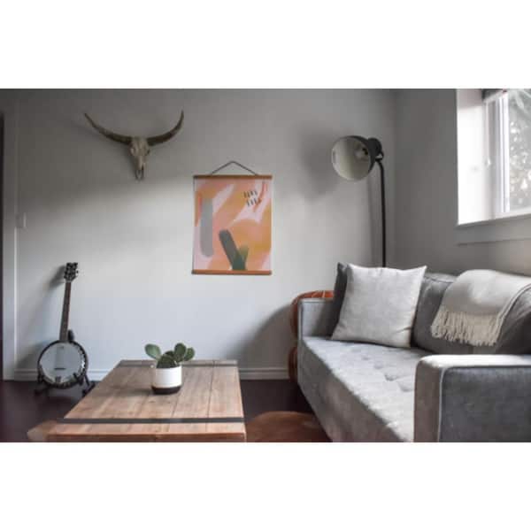 HomeRoots 14 in. Pink, Orange, Blue Contemporary Cascade Abstract Watercolor Wall Art