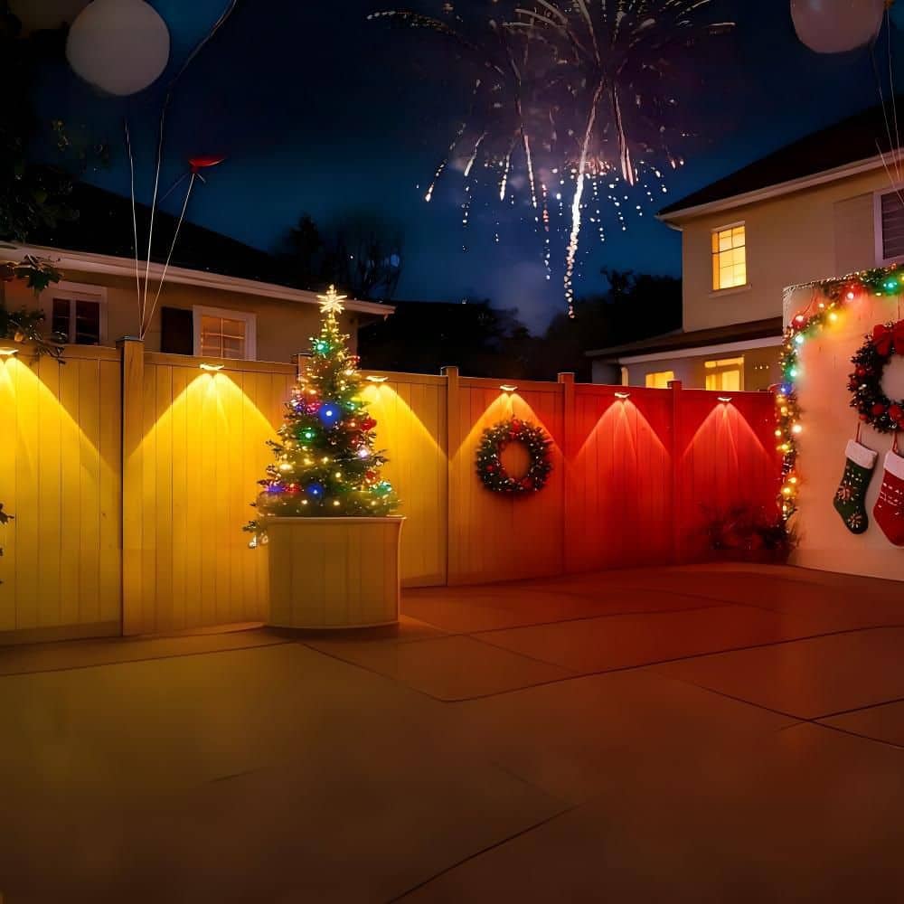 RGBIC Pro 8-Light 50ft Outdoor Plug-in Integrated LED Puck String-Light, Dual Head Fence Light with Remote/App Control price history on PriceWatchPro