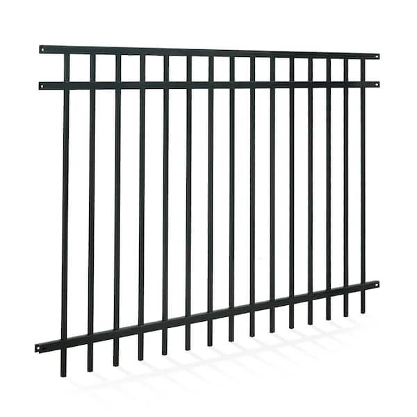 Fencer Wire 4 ft. x 6 ft. Heavy Duty Flat Top Metal Fence Panel, Anti-Rust Decorative Garden Fence Panel (Single Panel)