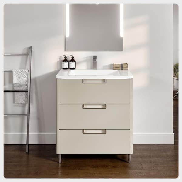 Marbella 32 in. Single Sink Gray Bath Vanity with White Acrylic Top (Assembled)