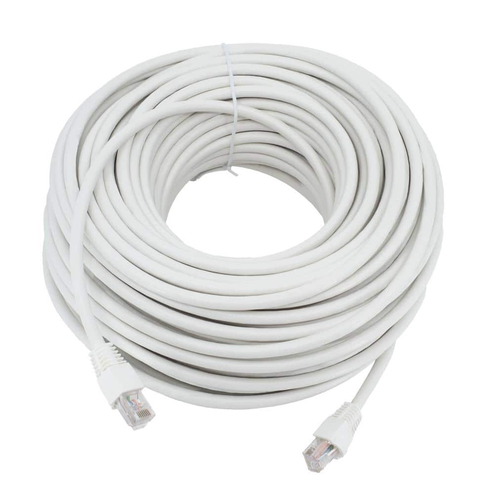 Commercial Electric CE 100 ft. Cat 6A UTP Patch Cable White 56100-WH-VN ...