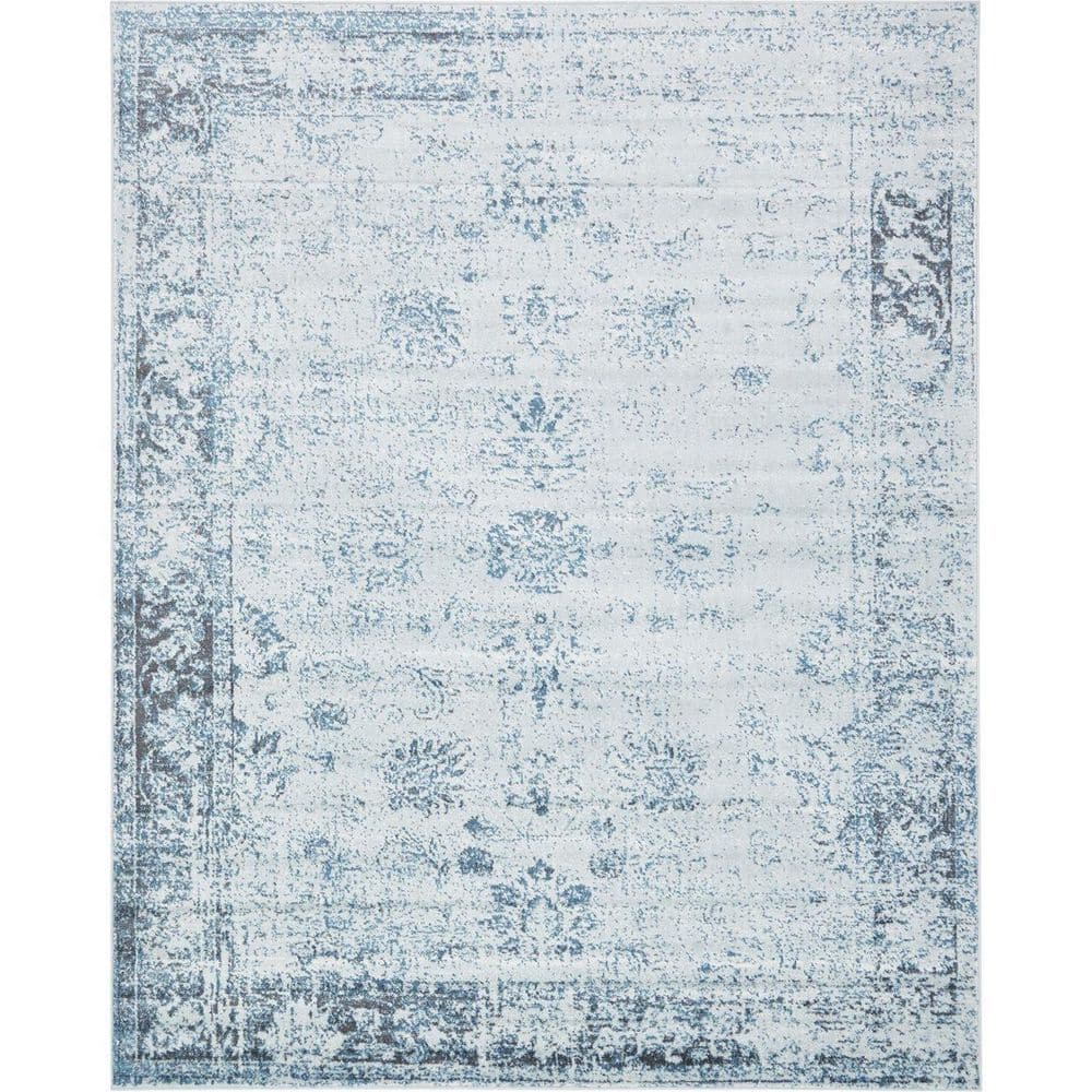 Blue 8 ft. x 10 ft. Polypropylene Oriental Indoor Area Rug