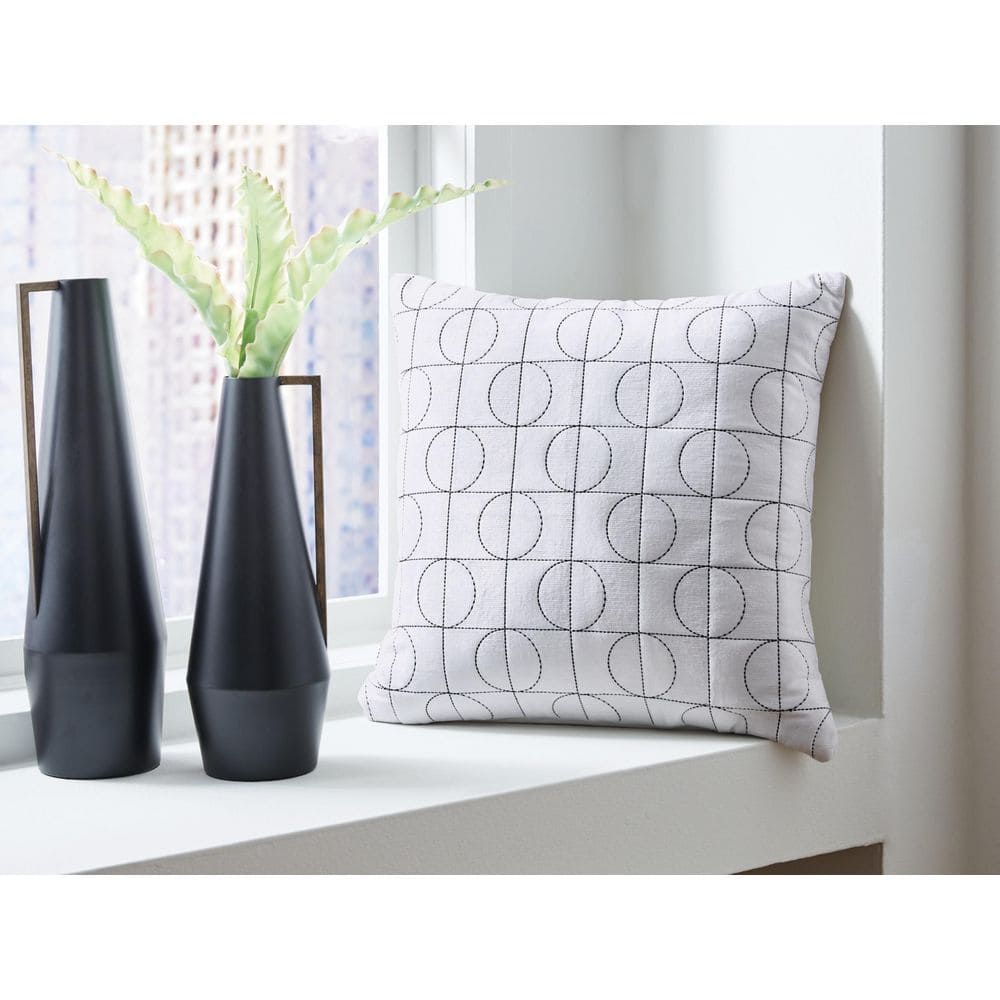 Kydner White Geometric Polyester 22 in. X 22 in. Throw Pillow, (Set of 4) price history on PriceWatchPro