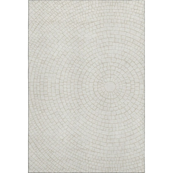 Mayfield Premium Machine Washable Abstract AMF2455 Ivory 10 ft. x 14 ft. Area Rug