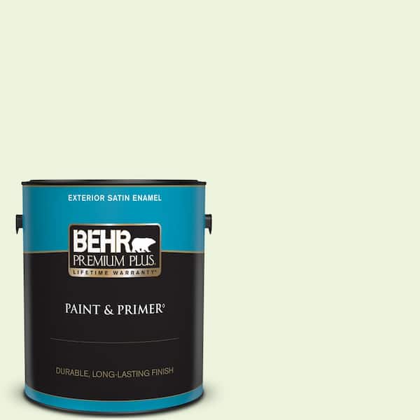 BEHR PREMIUM PLUS 1 gal. #430C-1 White Willow Satin Enamel Exterior Paint & Primer