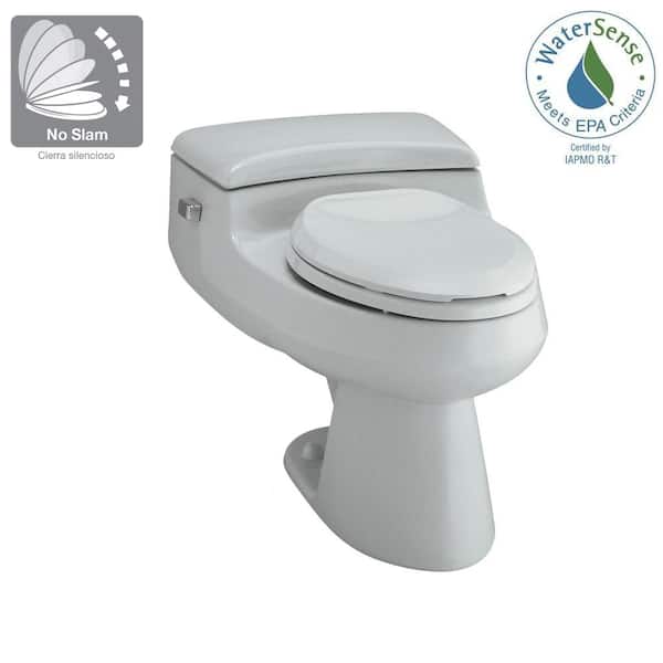 KOHLER San Raphael 12 in. Rough In 1-Piece 1 GPF Single Flush Elongated Toilet in Ice Grey Seat Included