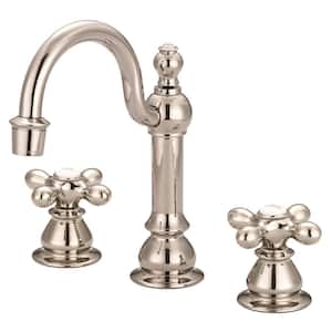 Vintage Classic 8 in. Widespread 2-Handle High Arc Bathroom Faucet with Pop-Up Drain in Polished Nickel