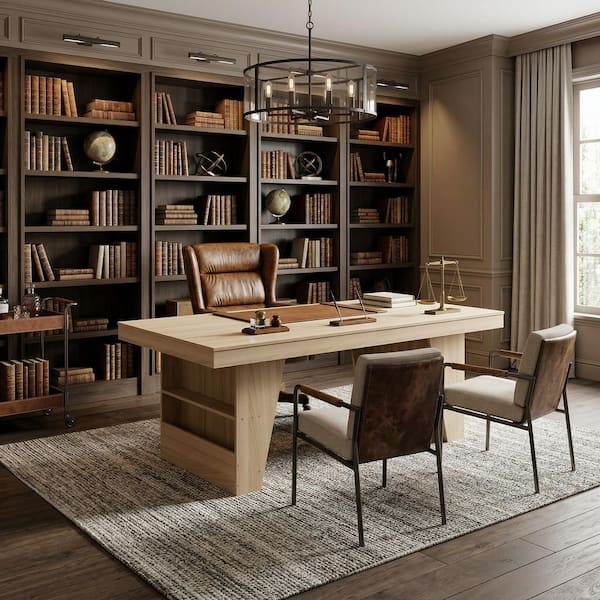 ategisデスク FUFU&GAGA 78.7 in. Rectangular Natural Engineered Wood 0-Drawer