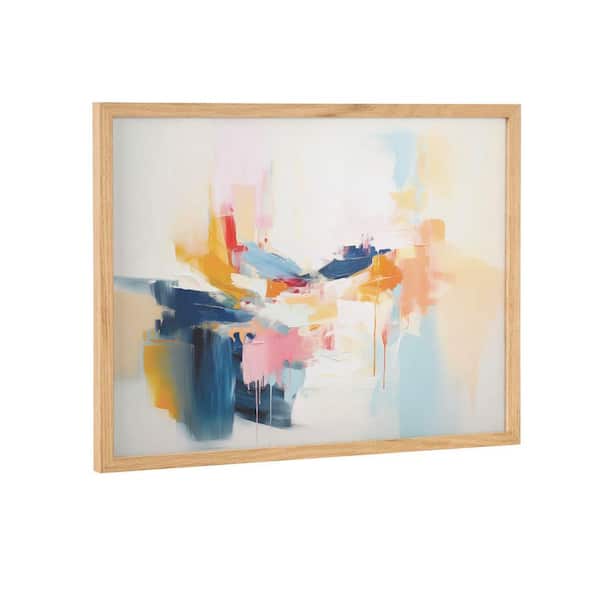 Kate and Laurel Gallery Elegant Coastal Beach Abstract by the Creative Bunch Studio Natural Framed Art Print 16 in. x 12 in.