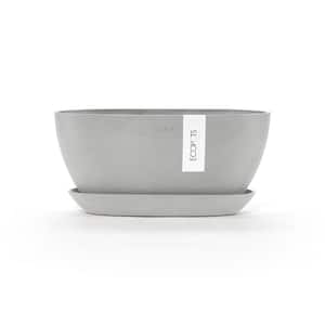 Sofia 12 in. White Grey Premium Sustainable Planter ( with Saucer)