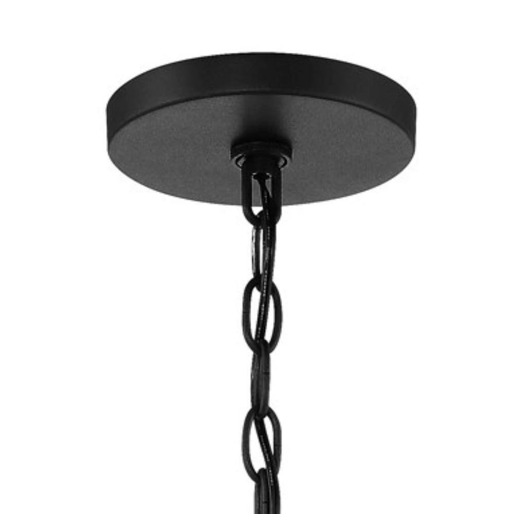 Sand Coal Nickel 9-Light Chandelier with Etched Glass Shades