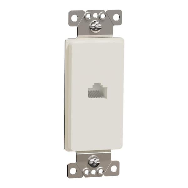 X Series 1-Gang Ethernet Datacom CAT 6 RJ45 Data Jack Cable Metal Wall Plate Matte Light Almond