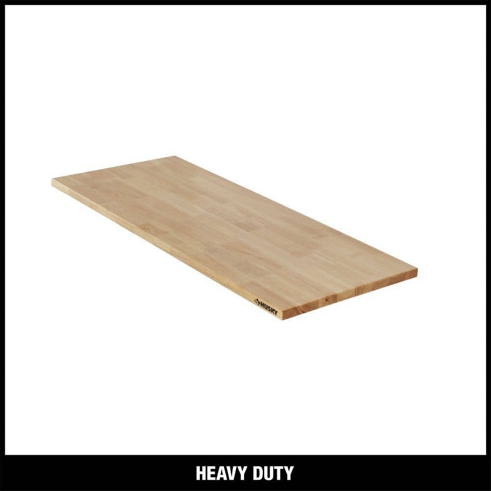 Husky 56 in. W x 23 in. D Solid Wood Work Surface for Heavy Duty Welded Steel Garage Storage System