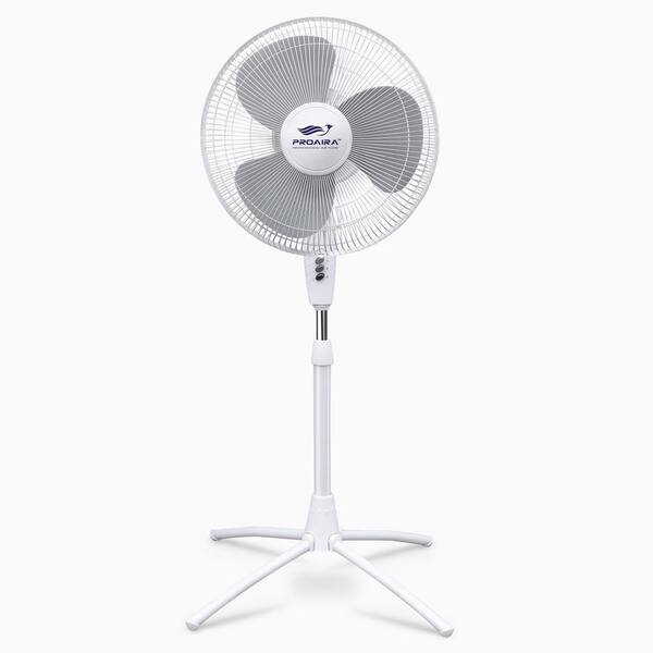 PROAIRA 18 in. Oscillating Pedestal Fan in Black with Adjustable Tilt