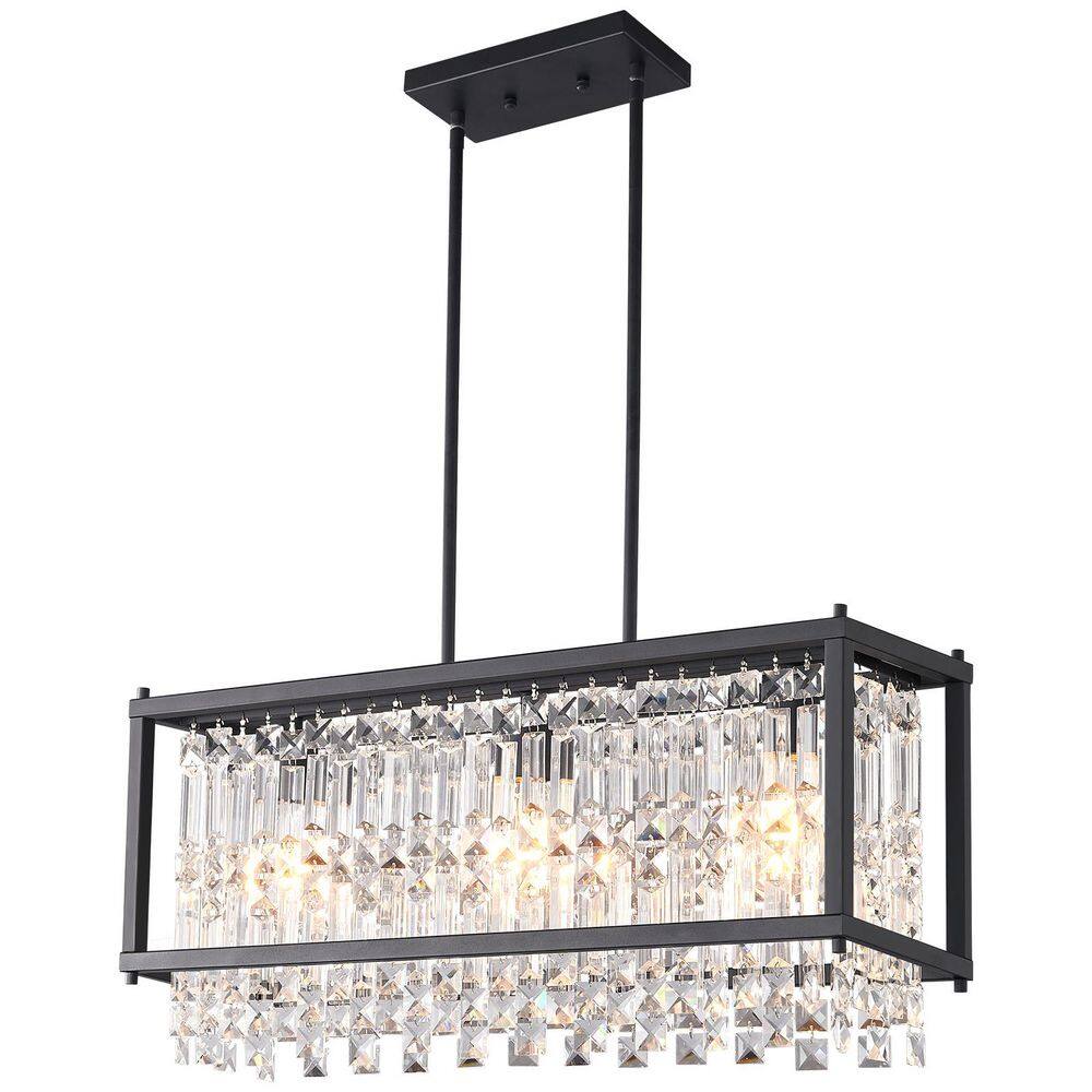 Home Lighting 60w 1 light Black Crystal Chandelier (3 Bulbs Inside) (Kitchen/Bar)Dims:25.98'  Lx9. 84  Wx8. 66' in. H price history on PriceWatchPro