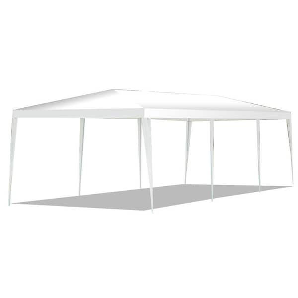 Costway 30 ft. x 10 ft. White Outdoor Wedding Party Event Tent Gazebo Canopy