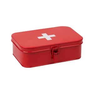 1-Piece First Aid Kit Storage Box Emergency Kit Medical Supply Organizer in Red