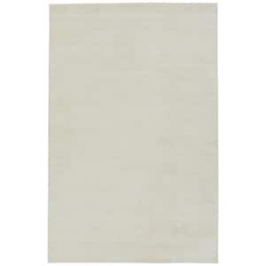Shiny Ivory 4 ft. x 6 ft. Solid Color Area Rug