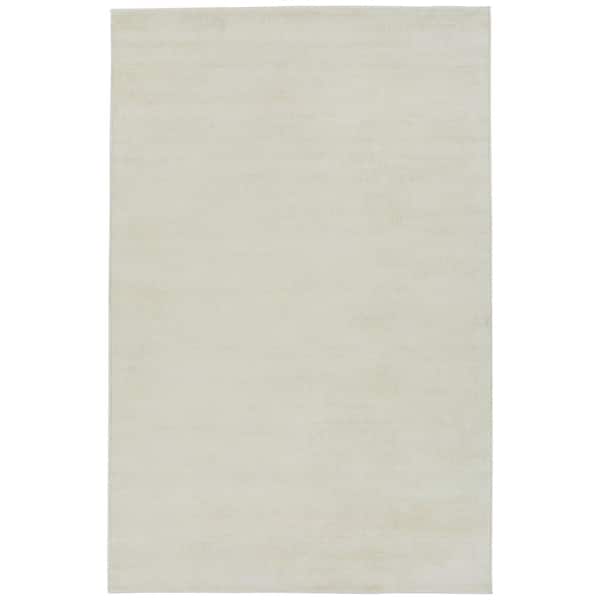 Kaleen Shiny Ivory 4 ft. x 6 ft. Solid Color Area Rug