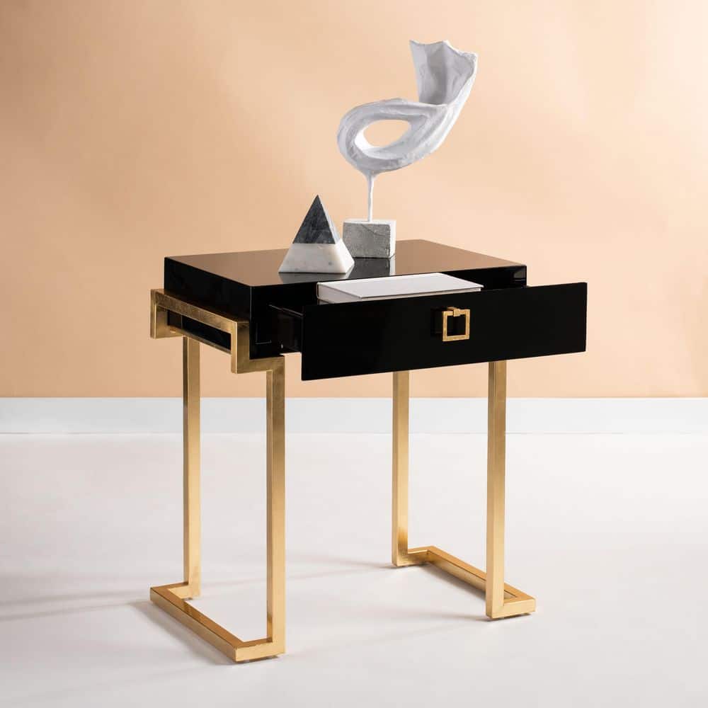 SAFAVIEH Abele 24 in. Black Rectangle End Table SFV3517B - The Home Depot