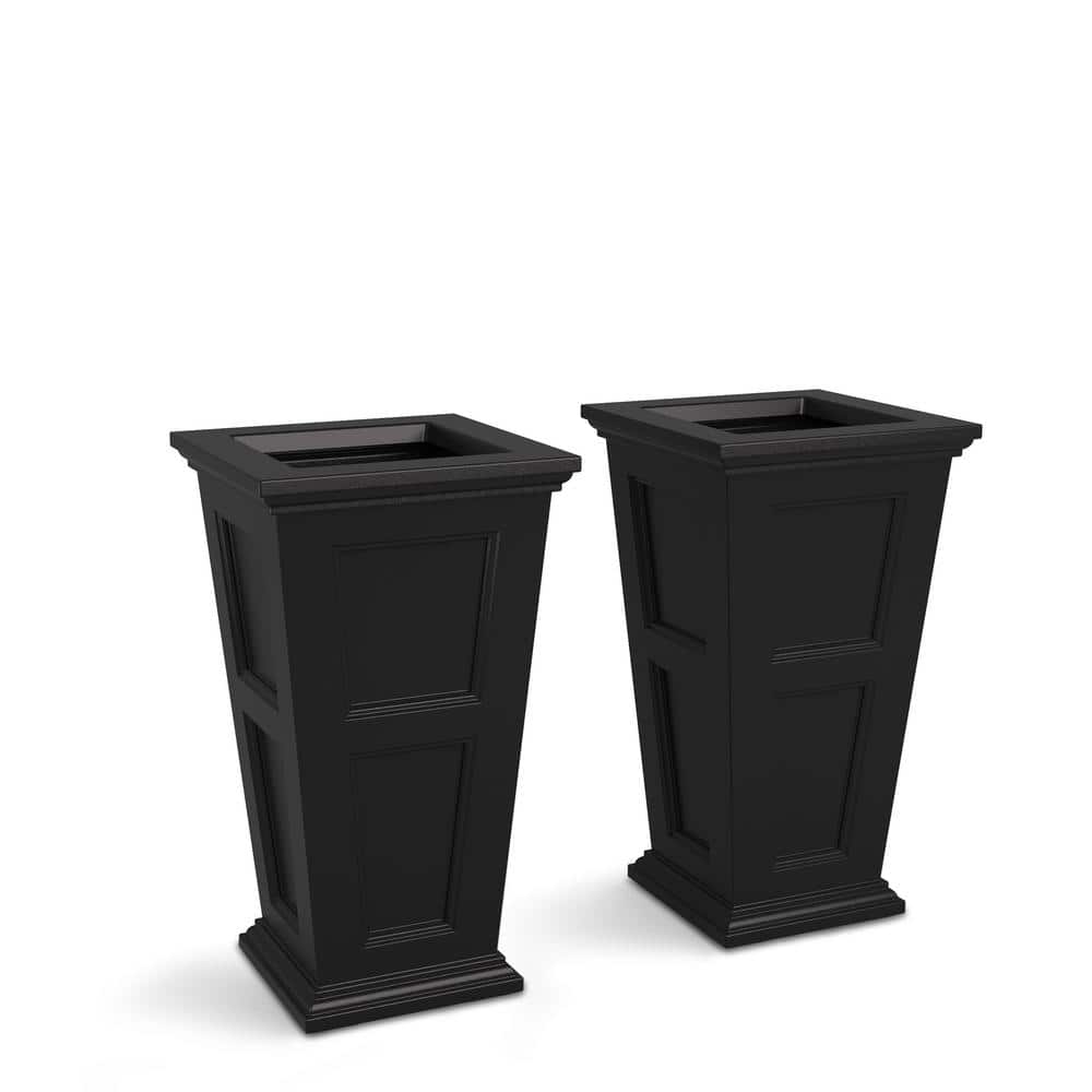 Fairfield Black Polyethylene Tall Self-Watering Planter Set