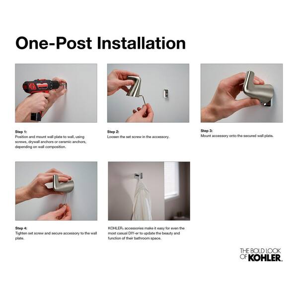 KOHLER Purist Double Post Toilet Paper Holder in Vibrant Brushed Nickel