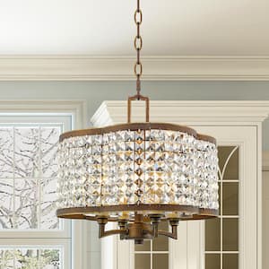 Grammercy 4 Light Hand Painted Palacial Bronze Convertible Mini Chandelier/Ceiling Mount