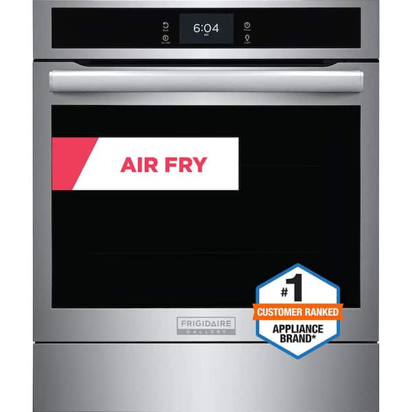 Frigidaire Gallery 24 in. Single Electric Wall Oven Self-Cleaning with Air Fry, Steam Bake and True Convection in Stainless Steel