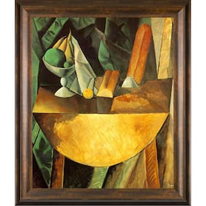 Bread and Fruit Dish on a Table by Pablo Picasso Modena Vintage Framed Abstract Oil Painting Art Print 25 in. x 29 in.