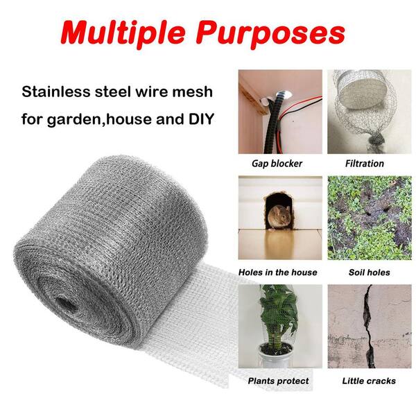 thumbnail image 2 of GERAWOO Stainless Steel Mesh Gap Blocker, 20 Feet Steel Wool Fill 2 of 12