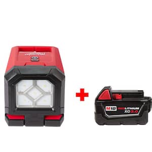 M18 18-Volt 1500 Lumens Lithium-Ion Cordless ROVER LED Mounting Flood Light (Tool-Only) with 3.0 AH Battery