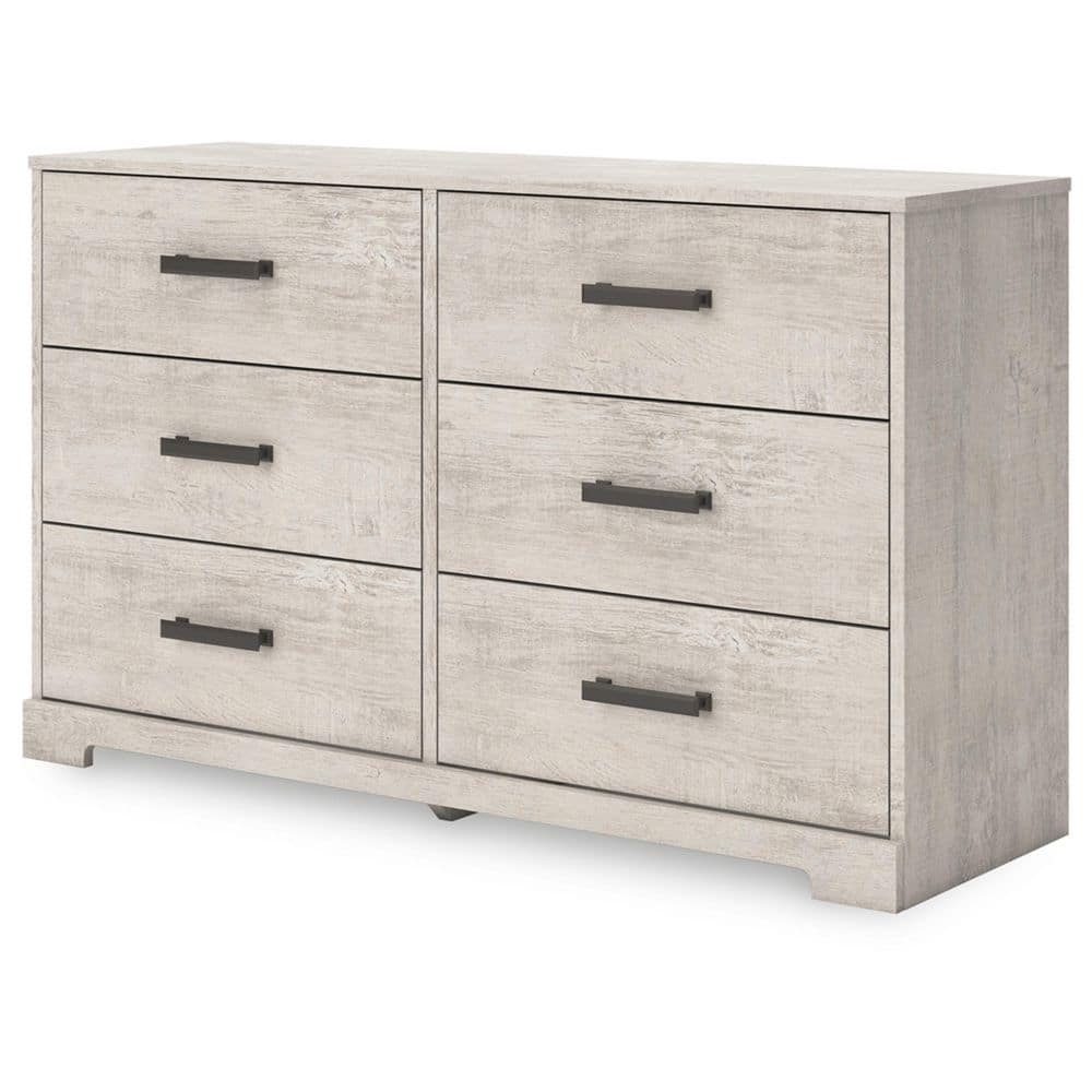 Gray Oak Grain 6-Drawer Modern Farmhouse Dresser