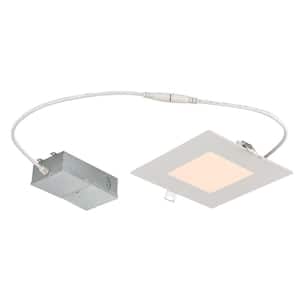 Slim Square 6 in. 2700K Warm White New Construction and Remodel IC Rated Recessed Integrated LED Kit for shallow ceiling