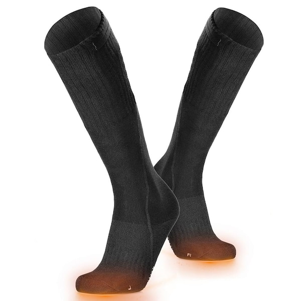 ORORO Unisex Medium Black Coolmax Blend Heated Socks Rechargeable Electric Socks (1-Pack)