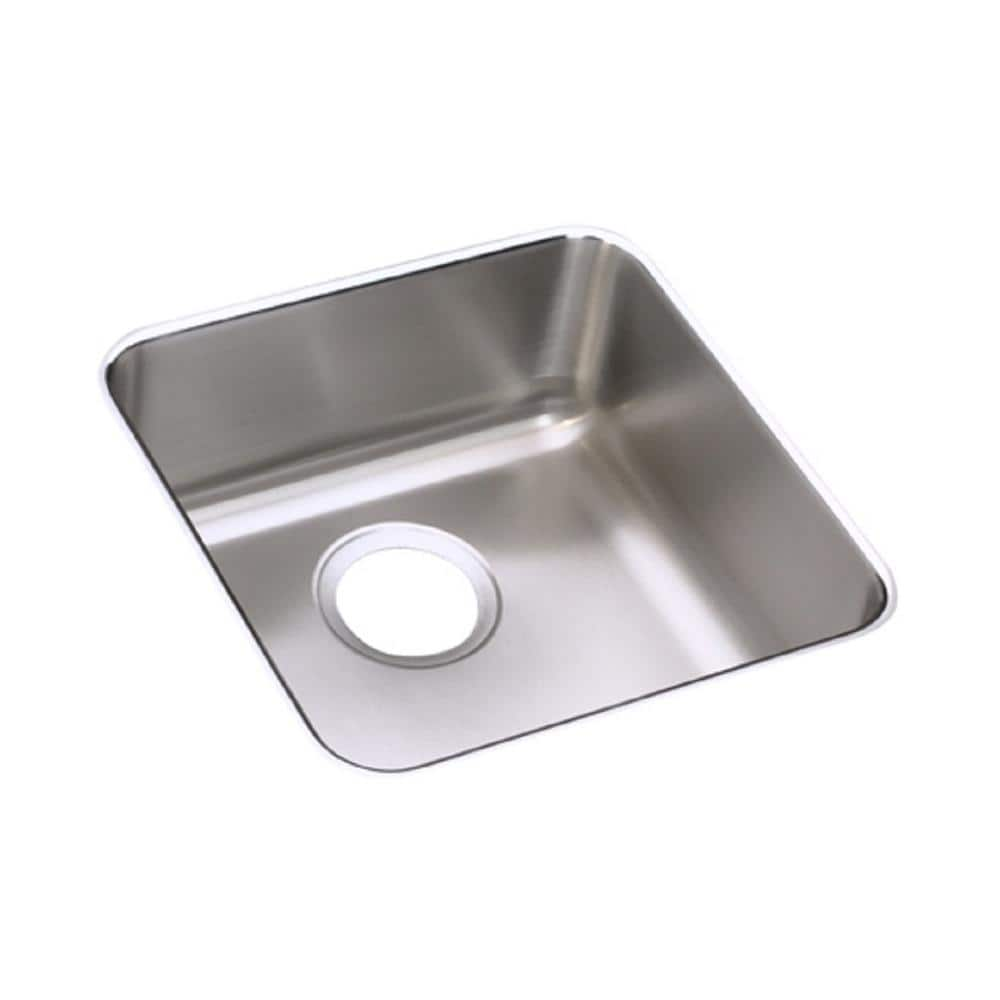 Elkay Lustertone 17 in. Undermount Single Bowl 18-Gauge Stainless Steel Kitchen ADA Sink Only