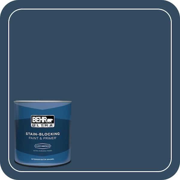 BEHR ULTRA 1 qt. #570D-7 Nocturnal Sea Extra Durable Satin Enamel Interior Paint & Primer