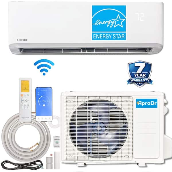 ENERGY STAR Wi-Fi 24,000 BTU 23.5 SEER2, 230-Volt, 1200-SqFt Inverter Ductless Mini Split Air Conditioner with Heat Pump
