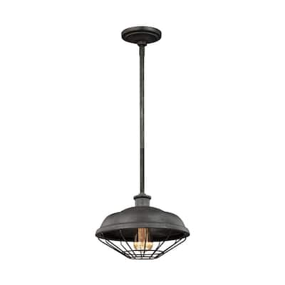 Lennex 1-Light Slated Grey Metal Mini-Pendant