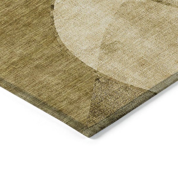 Brown, Beige, Ivory 9 ft. x 12 ft. Woven Abstract Polyester Rectangle Indoor/Outdoor Area Rug